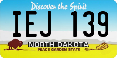 ND license plate IEJ139