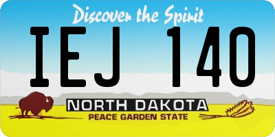 ND license plate IEJ140