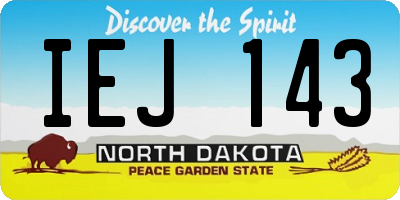 ND license plate IEJ143