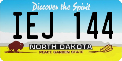 ND license plate IEJ144