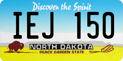ND license plate IEJ150