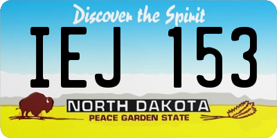 ND license plate IEJ153