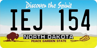 ND license plate IEJ154