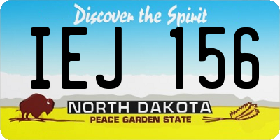 ND license plate IEJ156