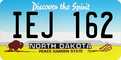 ND license plate IEJ162