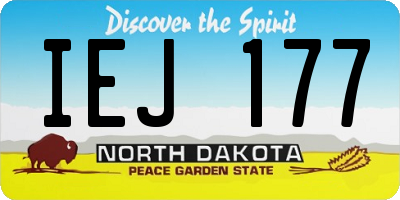 ND license plate IEJ177