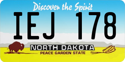 ND license plate IEJ178