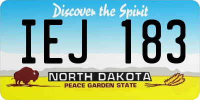 ND license plate IEJ183