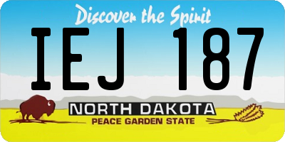 ND license plate IEJ187