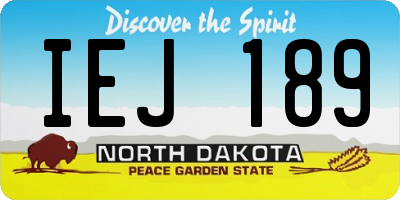 ND license plate IEJ189