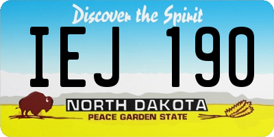 ND license plate IEJ190