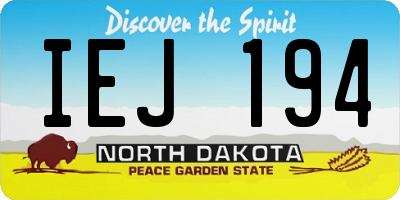 ND license plate IEJ194