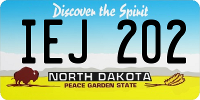 ND license plate IEJ202
