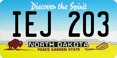 ND license plate IEJ203