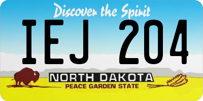 ND license plate IEJ204