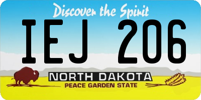 ND license plate IEJ206