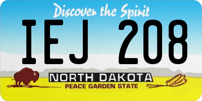 ND license plate IEJ208
