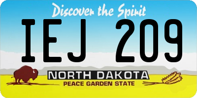 ND license plate IEJ209