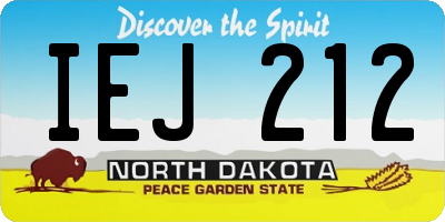 ND license plate IEJ212