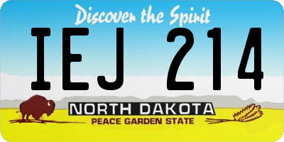 ND license plate IEJ214