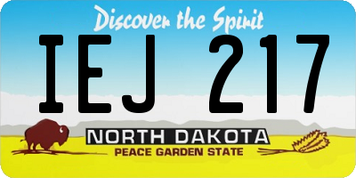 ND license plate IEJ217