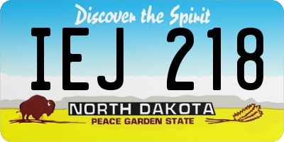 ND license plate IEJ218