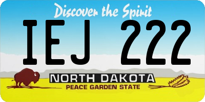 ND license plate IEJ222