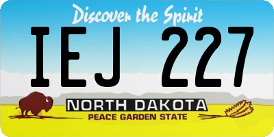 ND license plate IEJ227