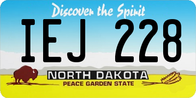 ND license plate IEJ228