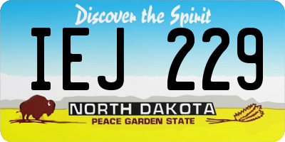 ND license plate IEJ229