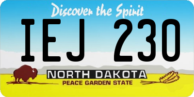 ND license plate IEJ230