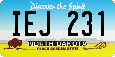 ND license plate IEJ231