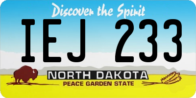 ND license plate IEJ233