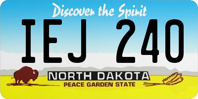 ND license plate IEJ240