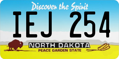 ND license plate IEJ254