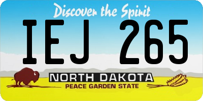 ND license plate IEJ265