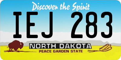 ND license plate IEJ283