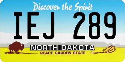 ND license plate IEJ289