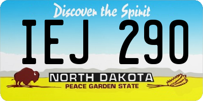 ND license plate IEJ290