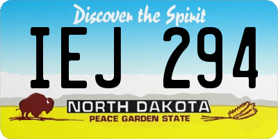 ND license plate IEJ294