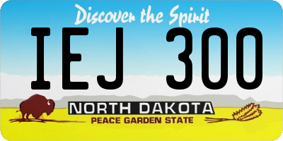 ND license plate IEJ300