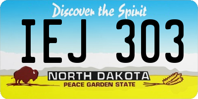 ND license plate IEJ303