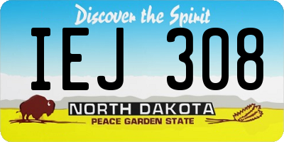 ND license plate IEJ308