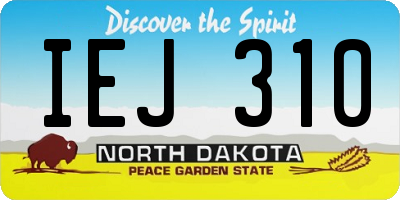 ND license plate IEJ310