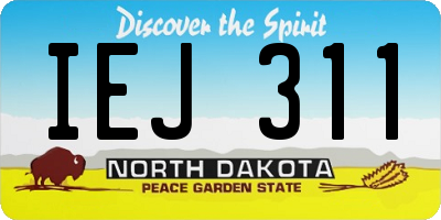 ND license plate IEJ311