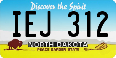 ND license plate IEJ312
