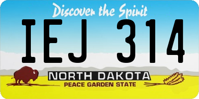 ND license plate IEJ314