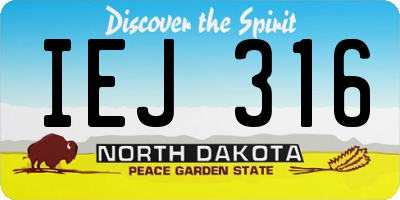 ND license plate IEJ316