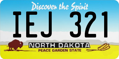 ND license plate IEJ321
