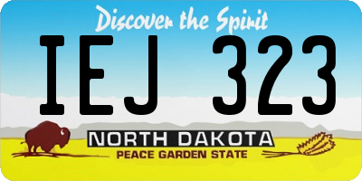 ND license plate IEJ323